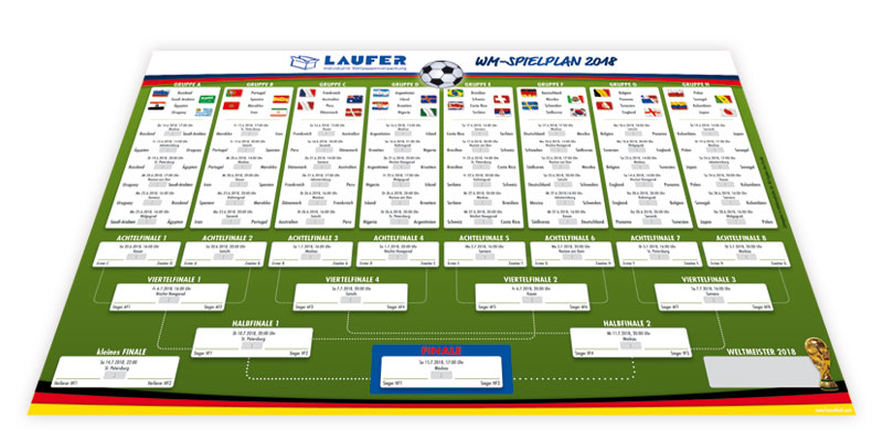 Spielplan für die WM 2018 in Russland